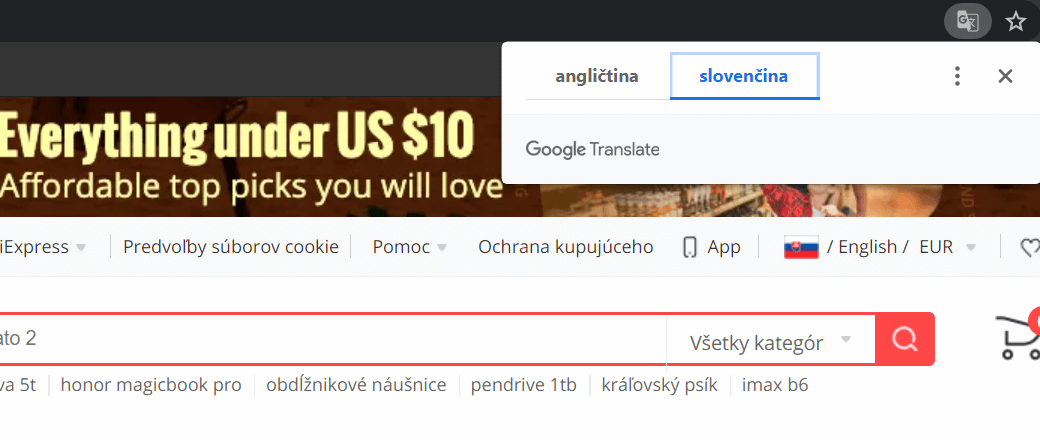 aliexpress.com - preklad do slovenčiny